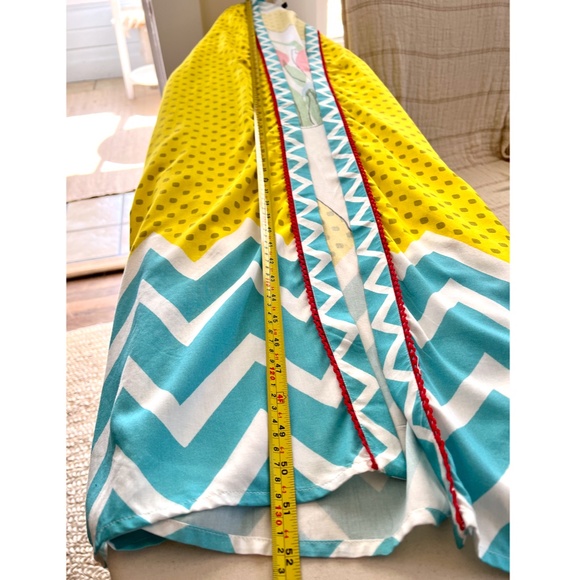 VERA for ANTHROPOLOGIE Yellow Floral Maxi Open Front Kimono Robe - EUC! - OS - Picture 11 of 11